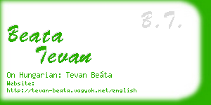 beata tevan business card